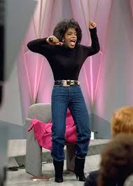 Oprah lost 67 pounds after completing a liquid diet. Two days after this show was aired and she stopped the liquid diet, she admitted that she could no longer fit into those jeans.